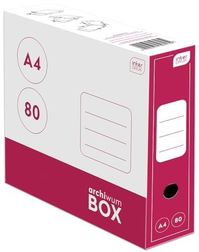Interdruk 10x Archivbox aus Karton A4 80 mm rot