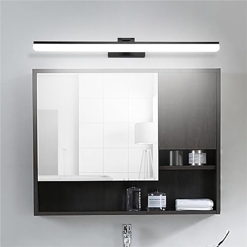 Comely LED Spiegellampe Bad 40cm - 9W Spiegelleuchte Badezimmer Wasserdicht IP44, 180° Drehbar Badezimmer Lampe Wandleuchte Schwarz für Wohnzimmmer Küche Badschrank, Kaltweiß 6500K