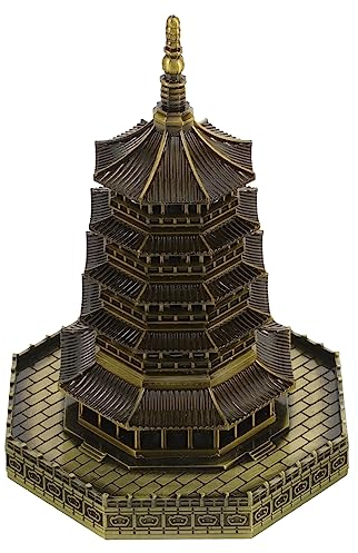 CIYODO Miniaturfigur Tempelturm aus Legierung Leicht und Vielseitig Einsetzbar Klassische Gartendekoration für Haus und Außenbereich Elegantes Design als Geschenk