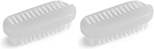 Manicare Plastic Nail Brush, Hygienic Double Sided Hand And Nail Cleaning Brush, Scrubbing Brush To Clean Under Nail Dirt Grime And Grease, Firm Strong Bristles, For Use On Fingernails And Toenails