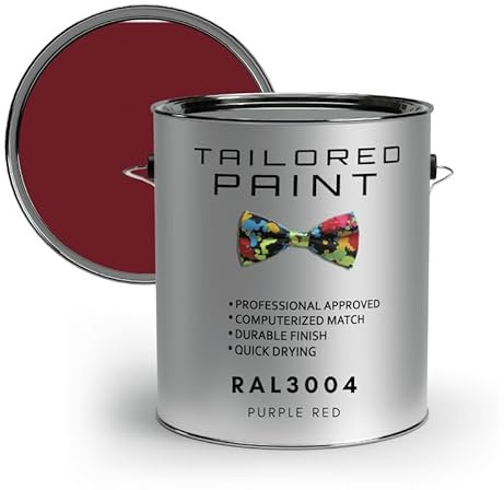 Tailored Paint uPVC Window & Door 1K Paint Brush or Spray On - Gloss Finish - RAL3004, Purple Red - 5000ml (5L) Tin