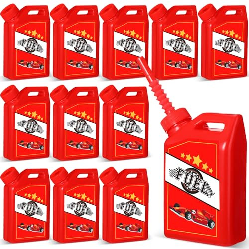 Mifoci 12 Pcs Race Car Fuel Can Cups Set 17 oz Car Fuel Can Drinking Cups with Straw Racing Car Theme Birthday Party Favor for Kids Racing Car Theme Birthday Party Baby Shower Supplies