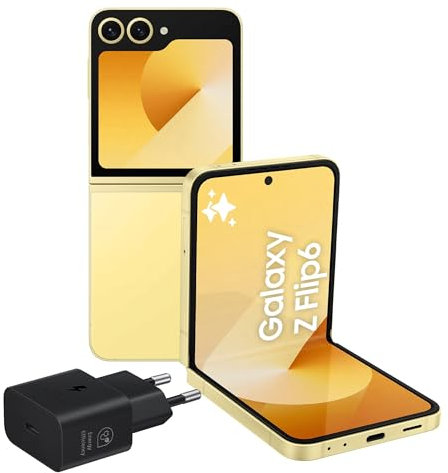 Samsung Galaxy Z Flip6 Smartphone AI pieghevole, Caricatore Incluso, RAM 12GB, 512GB, Dual SIM, Display 3,4 Super AMOLED/6,7 Dynamic AMOLED 2X, Fotocamera 50 MP, Yellow [Versione italiana]