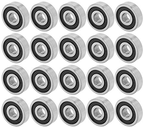 625RS Rubber Sealed Deep Groove Ball Bearings 20pcs Set - Steel, Low Noise, Ideal for 5mm Shaft/Rod Projects