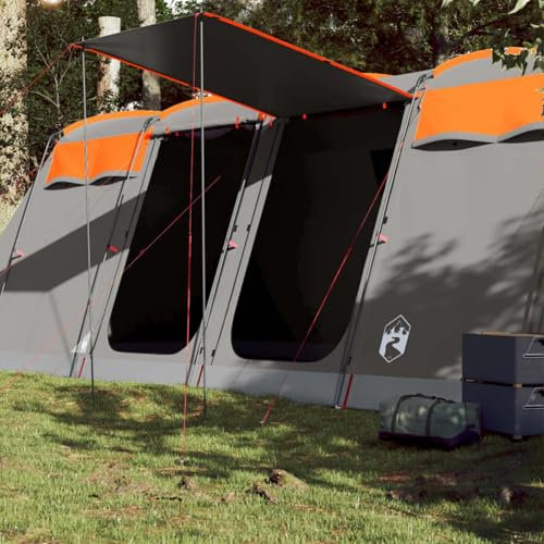 Somanki Tunnel-Familienzelt 10 Personen Grau und Orange Wasserdicht, Caming Zelt, Camping Tents, Camping-Zelt - 94621