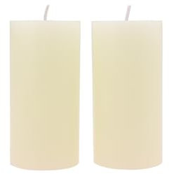 Ovaletta 2 Stück Stumpenkerzen Weiß, Kerzen für Adventskranz, 5 x 10 cm