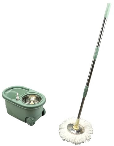 Trapeador y Cubo con Juego de Cubo y Fregona Giratoria de Microfibra, de Piso para Baldosas de Madera Dura, de Piso con Cubo de Fregona Giratoria de Microfibra, Ideal para