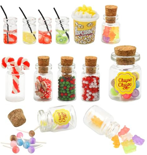 AolKee Miniatur Lebensmittel, Miniatur küche, Miniatur Puppen Haus Lebensmittel Zubehör, Puppen Haus Essen, Mini Lebensmittel Spielzeug für Barbie Puppe Haus, puppenhaus zubehör, Miniatur deko