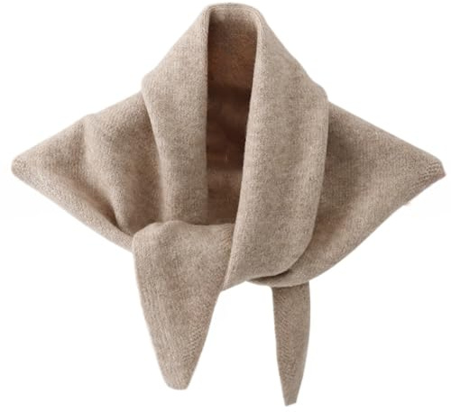 Sciarpa triangolare lavorata a maglia da donna – Y2k puro colore misto lana scialle caldo scaldacollo foulard copertura per il collo di fascia alta estetica accogliente sciarpa per autunno inverno