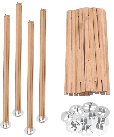 QUARKZMAN 10 Juegos de Mechas de Vela de Madera, 0.5 x 5.9 Pulgadas Mechas de Madera Naturales con Soporte en Forma de Cruz Núcleos de Vela Suministros
