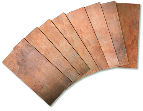 Yipscazo Peel and Stick backsplash 3 x 6 Zoll 3D PVC Composite Wall Tile Stick auf Backsplash Fliese für Küche Bad, Waschküche, Kamin (Kupfer, 100 Stück)