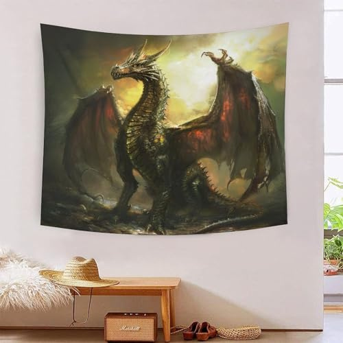 kaiyun Drache Tapisserie Magisches Wesen Wandbehang Wandteppiche Für Schlafzimmer Wohnzimmer Wohnung Wohnheim Dekorationen Wandkunst Dekor 150cmx200cm