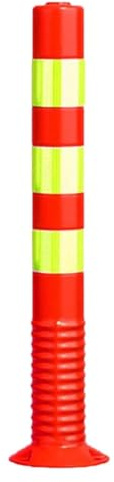 QHZYMX parkplatzsperre Flexibler Sicherheitspoller Aus Kunststoff, Parkbarriere, Schlagfester, Reflektierender Verkehrsleitpfosten, Warnkegel Für Private Parkplätze(Red,H 29.5in/75cm)