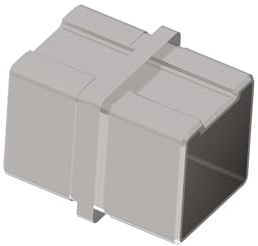 Verbindungsmuffe Edelstahl Rohrverbinder für Rohr 40x40x2mm eckig gerade Profil flach Rohr Handlauf Geländer Steckfitting Fitting V2A