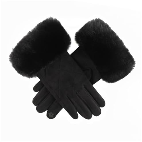 LassZone Womens Winter Warm Touch Screen Gloves Fleece Lined Windproof Soft Suede Mittens for Dressing Driving Running Skiing Cycling Camping