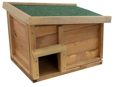 Lyxigt igelkottshus | igelkott matningsstation | igelkott viloläge | igelkottar trähus | säkert och säkert rovdjurssäkert | lutat tak | Vattentät | 45 x 41 x 26,2 cm