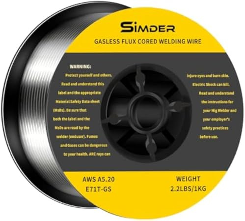 SSimder Fülldraht E71T-GS 0,8mm, 1KG Gaslos Schweißdraht | E71T-GS 0,8mm 1KG, Selbstschützend, Kohlenstoffstahl, Alle Positionen, Spritzerarm, Vakuumverpackt, Für SSIMDER MIG