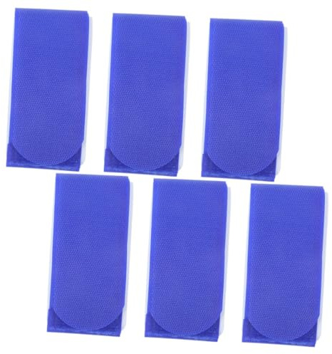 EXHUMKY Correas de Fijación para Esquís y Snowboard, 6 Piezas de Nailon Resistente Azul, Accesorio Portátil para Transporte Seguro en Deportes de Invierno