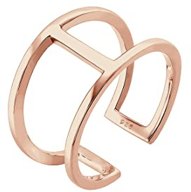 Elli Ring Damen im Geo Minimal Trend Größenverstellbar in 925 Sterling
