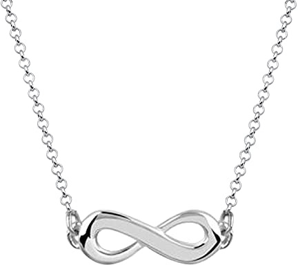 Nenalina Women Necklace with Infinity Sign Infinity Pendant in 925 Sterling Silver, Chain, Necklace Length 45cm, 341126-000
