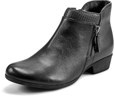 Rockport Women's Carly Bootie Ankle Boot, Black Leather, 7 M US