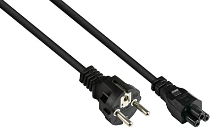 Good Connections P0005-S018 strömkabel, 1,8 m, skyddskontaktkontakt typ E+F (CEE 7/7, rak) till C5 (rak) för bärbar dator, 0,75 mm² svart