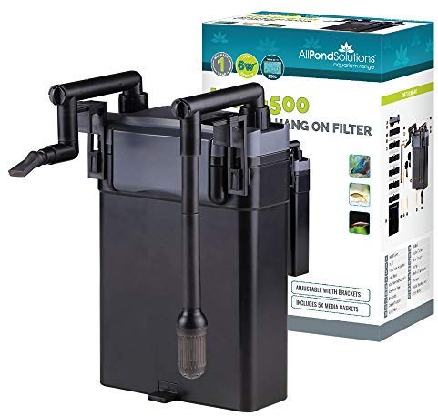 allpondsolutions HOB-500 Aquarium External Fish Tank Water Filter for Coldwater, Tropical or Marine Aquariums, for Tanks Up to 250 Litres – Includes Filter Foams, hose and Spray Bar - Full Kit.