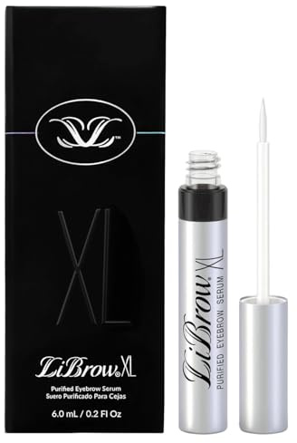 LiBrow Purified Eyebrow Serum XL for Darker, Fuller, Thicker-Looking Brows - Natural Botanical Extracts, Safe for Sensitive Skin & Thin Brow Hairs - Vegan & Cruelty-Free (6mL, 6-Month Supply)