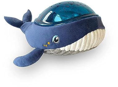 Pabobo x Kid Sleep Veilleuse Musicale et Lumineuse - Enfant et Bébé - Peluche en forme de Baleine - Projecteur Aquatique - Nomade - Lampe - Plafond - Aqua Dream - Bleu