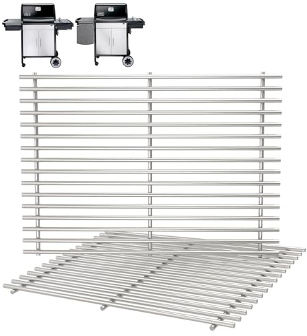 Grill Grates Replacement for Weber Spirit Grill Parts 200 SER w/ Side Knobs E200, S200, E210, S210, Spirit 500 2 Burner Grills, Genesis Silver A, for Weber Grate 65904 7522 7523 7521 65905 9885, SS