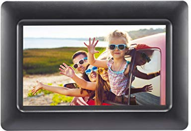 AgfaPhoto Cadre Photo Numérique Realiview APF700 - Écran LED 7 1024x600, Affichage Photos, Horloge, Calendrier Programmable - Noir