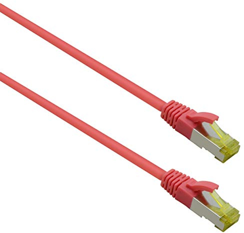 Helos Ligawo - Cable de Red S/FTP (Cat. 6a, TPE, 25 m), Color Rojo
