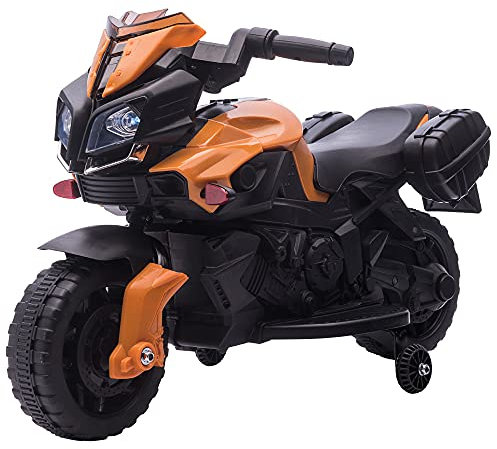 HOMCOM Kids Electric Motorbike 6V Ride on Motorcycle Vehicle w/Lights Horn Sounds for 1.5-4 Years Old Orange