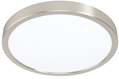 EGLO connect.z Smart-Home LED Bad-Deckenlampe Fueva-Z, Ø 28,5 cm, ZigBee | App und Sprachsteuerung Alexa, Lichtfarbe (warmweiß-kaltweiß), dimmbar, Alu Aufbauleuchte nickel-matt, IP44