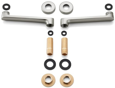 gotonovo Clawfoot Tub Adapter 3-3/8 Inch Adjustable Swing Arms for Kitchen Faucet Bathtub Bathroom Shower Faucet Set Commercial Utility 1 Pair 2.2 inch-5.7 inch Brushed Nickel