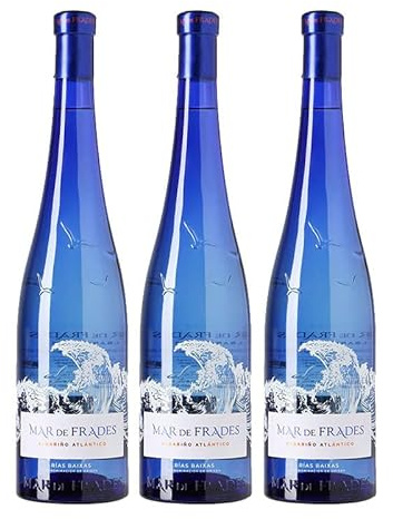 Vino Blanco Mar de Frades Albariño de 75 cl - D.O. Rias Baixas - Bodegas Mar de Frades (Pack de 3 botellas)