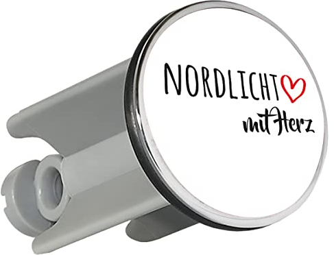 Huuraa Waschbeckenstöpsel Nordlicht mit Herz Geschenk 4cm für Waschbecken Abflussstopfen Nordlicht Geschenkidee