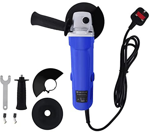 Mini Electric Angle Grinder 750W, with 115mm Discs, Auxiliary Handle and Safety Guard, Multifuction Corded Angle Grinder for Tile Soft Metal Grinding Polishing