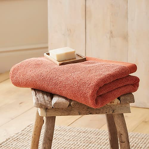 Drift Home Orange handduk (50 x 90 cm) – 100% ekologisk hållbar bomull – gästhandduk, huvudhandduk, strandhandduk, badrumstillbehör – Abode Eco Collection