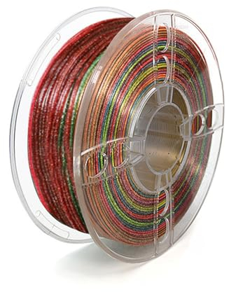 Eljeczt 3D Drucker Filament Pla 1,75 Mm Mit Glitzer, 1 Kg Spule Maßgenauigkeit +/- 0,02 Mm Schimmerndes Filament-3d-druckmaterialien Pla Für Einzigartiges Finish,One Size, Rainbow