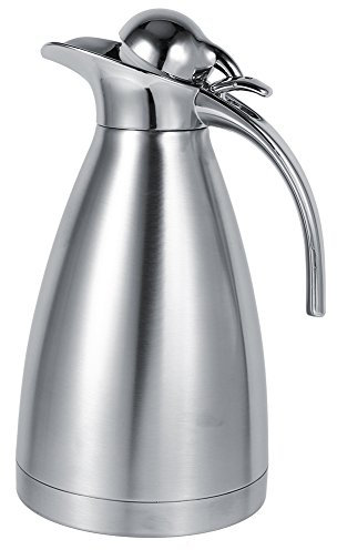 DIXII Stainless Steel Coffee Carafe, Cafetera Thermal Coffee Carafe Jugs 2L Large Capacity Double Wall Vacuum Tea Water Pitcher Mug Insulated Thermal Silver