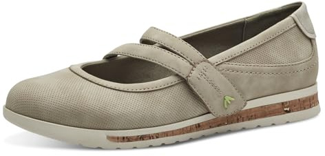 Jana Damballerinaskor med kardborreband, vegan, toupe, 40 EU