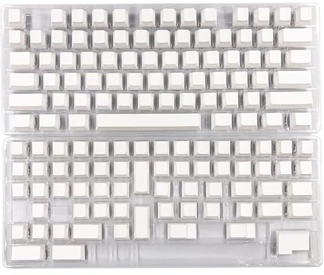 TAKOXIA Kepcaps CherryProfile Blank Keycaps Thick PBT DyeSub for 137Keys Mechanical Keyboard Minimalist White Blank Keycap Set
