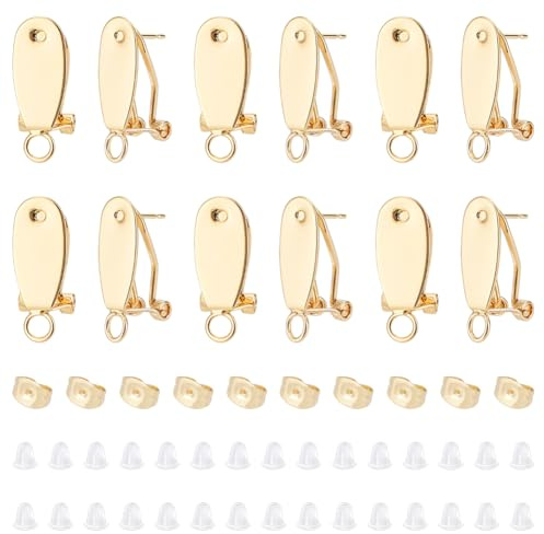 UNICRAFTALE 14 Stück 18 Karat Vergoldete Ohrstecker Beschläge Französische Ohrclips Mit Schlaufe Ohrstecker Mit Ohrmuttern Ohrstecker Für DIY Ohrstecker Ohrringe Schmuckherstellung
