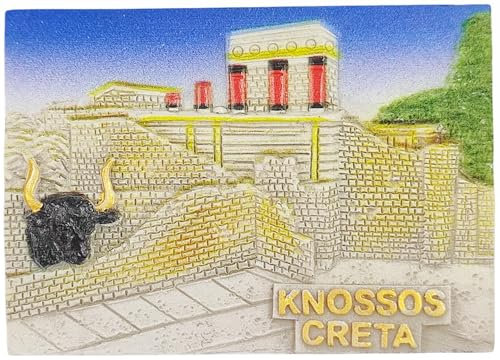 Knossos Kühlschrankmagnet Kreta, Griechenland, Touristen-Souvenir, 3D-Kühlschrankdekoration, Bastel-Kollektion