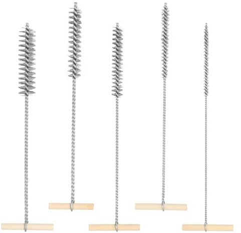Bohrlochbürste Set 5 Stück ,8mm/12mm/16mm/20mm/25mm Drahtbürste Edelstahl Rund Lochbürste Reinigungsbürste Pfeifenreiniger Bürste Set Drahtbürste für Schlagbohrmaschinen,Effiziente Bohrlochreinigung