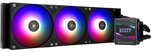 Thermalright Grand Vision 360 ARGB Schwarz CPU AIO Kühler,PC 360 Spezifikation Wasserkühler System,IPS LCD-Bildschirm mit 480x480 Auflösung und 3,4 Zoll, für AM5,Intel 1700/1851,Hoch Performance Pumpe