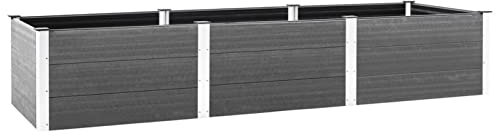 Somanki Arriate de jardín, Macetero Exterior, Macetas para Flores Y Plantas, Jardineria, Huerto Urbano Terraza, Mesa De Cultivo, Huerto En Casa, WPC Gris 300x100x54 cm