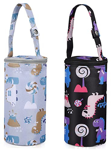 GLSTOY 2 Stück Milchflaschentaschen mit Hängendem Design aus Strapazierfähigem 300d Oxford Stoff Isolierte Thermobeutel für Babyflaschen für Kinderwagen und Unterwegs