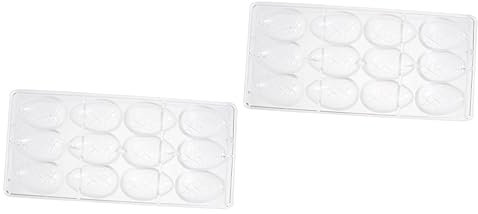 ABOOFAN 2 Pcs Mold Cube Candy Chocolate Moulds Gummy Maker Easter Cookie Decorating Tools Eggs Jelly Moulds Ice Cream Fruit DIY Chocolate Tool Transparent Plastic